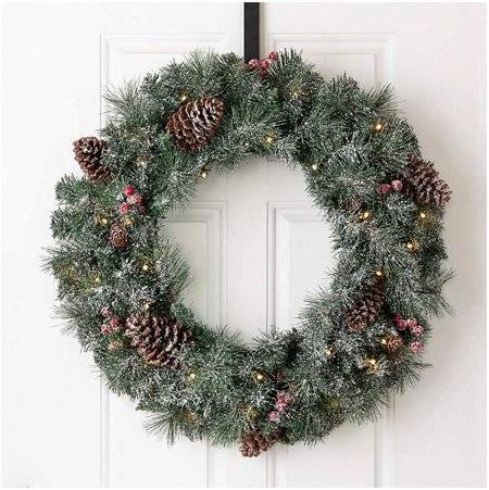 Outdoor Christmas Wreath with battery operated lights