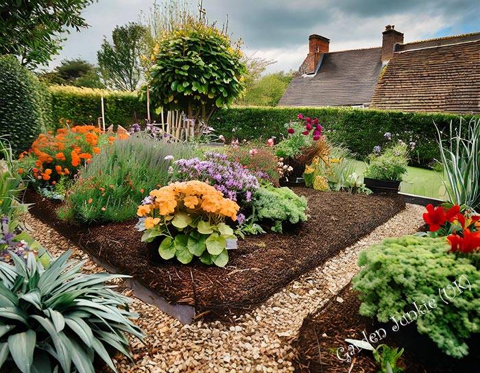 garden-with-plants-that-have-a-layer-of-mulch